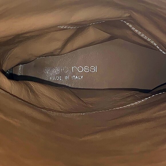 Sergio Rossi Leather Buckle Accent Pull On Tall Boots - Picture 3 of 13